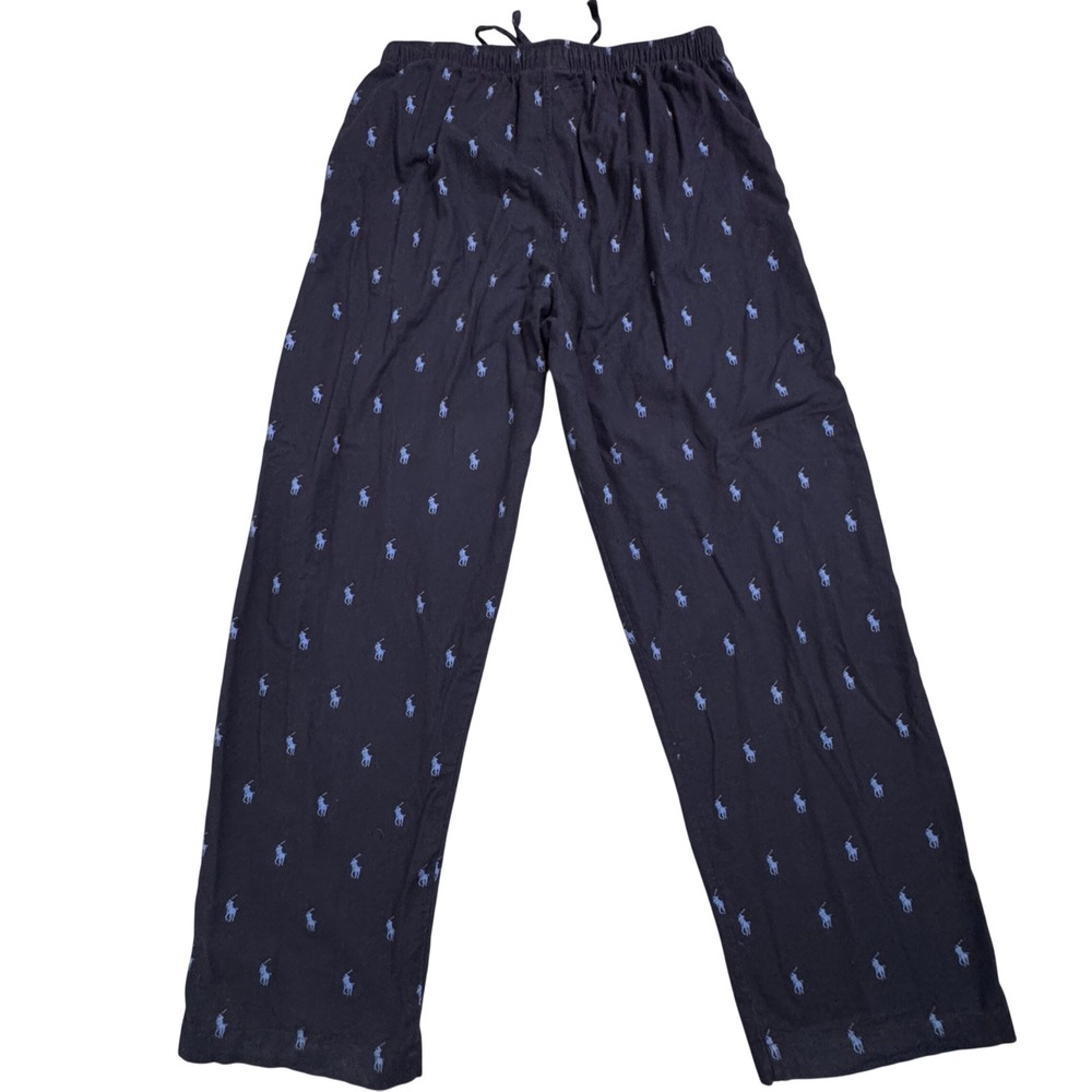 Polo Ralph Lauren Men Navy Blue All Over Pony Sleep Pajama Pants Large EUC! - Picture 2 of 7
